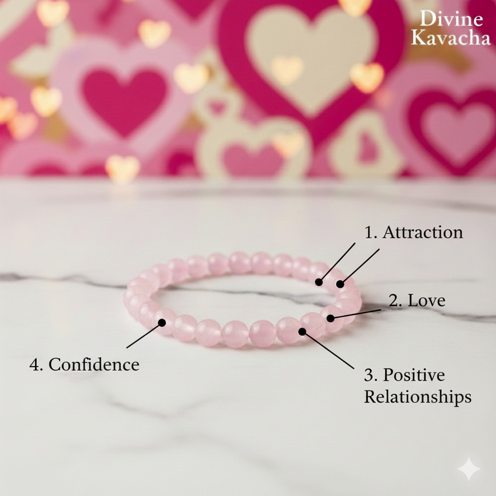 Rose Quartz Stone Bracelet | For Love and Attraction