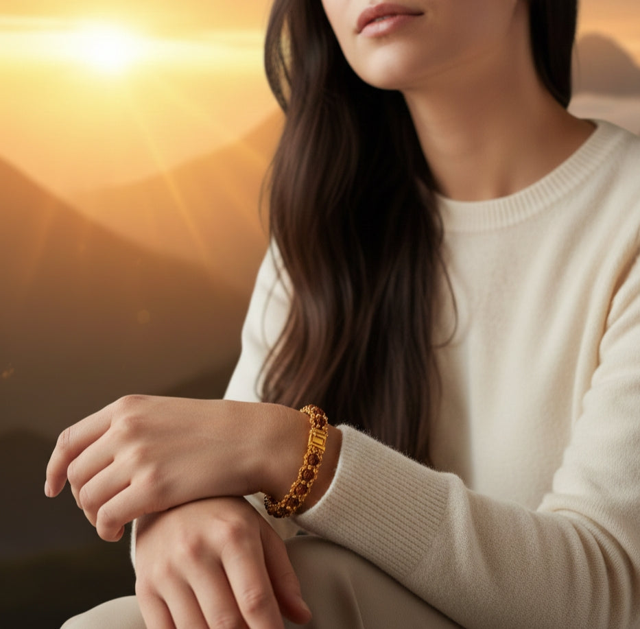 Divine Kavacha – Premium Gold Plated 5 Mukhi Rudraksha Bracelet