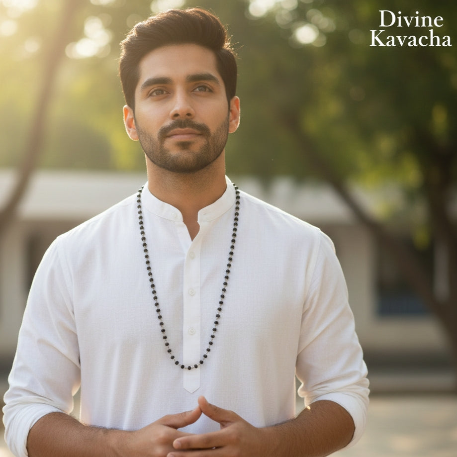 Karungali Malai Silver Cap Plated Chain with Certification