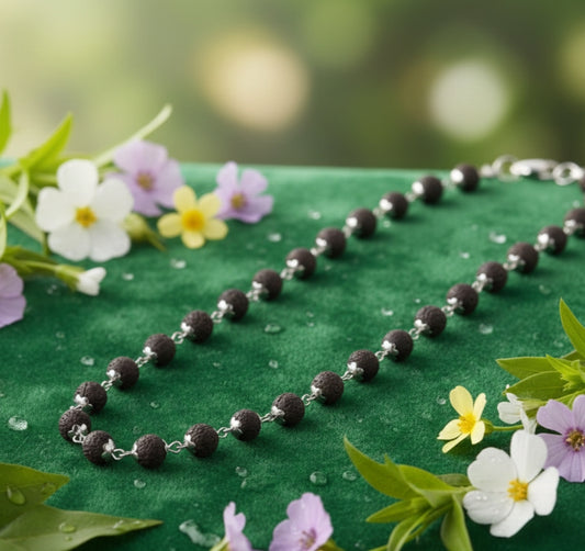 Karungali Malai Silver Cap Plated Chain with Certification