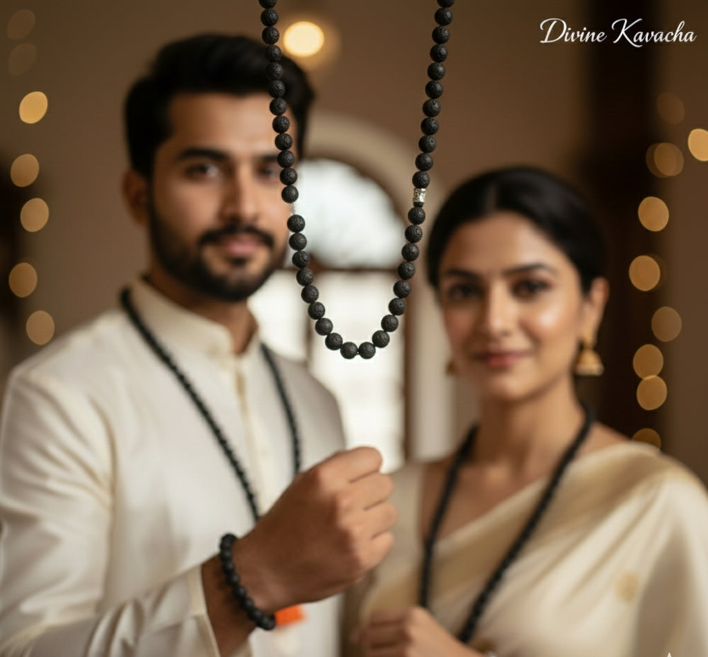 Original Karungali Malai (108 Beads) & Karungali Bracelet Combo – Lab Certified | Premium Ebony Wood |