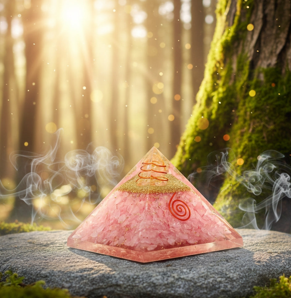 Rose quartz crystal pyramid | For attract Love💕