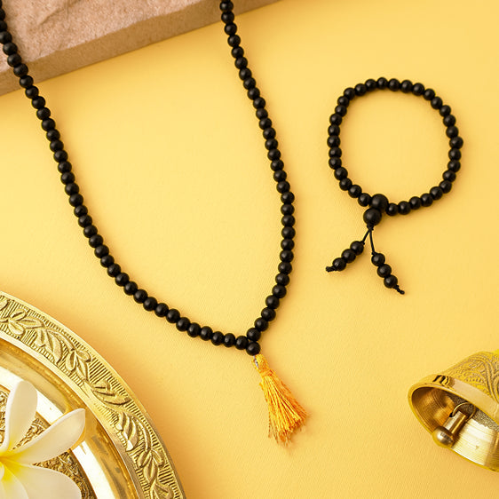 Original Karungali Malai (108 Beads) & Karungali Bracelet Combo – Lab Certified | Premium Ebony Wood |