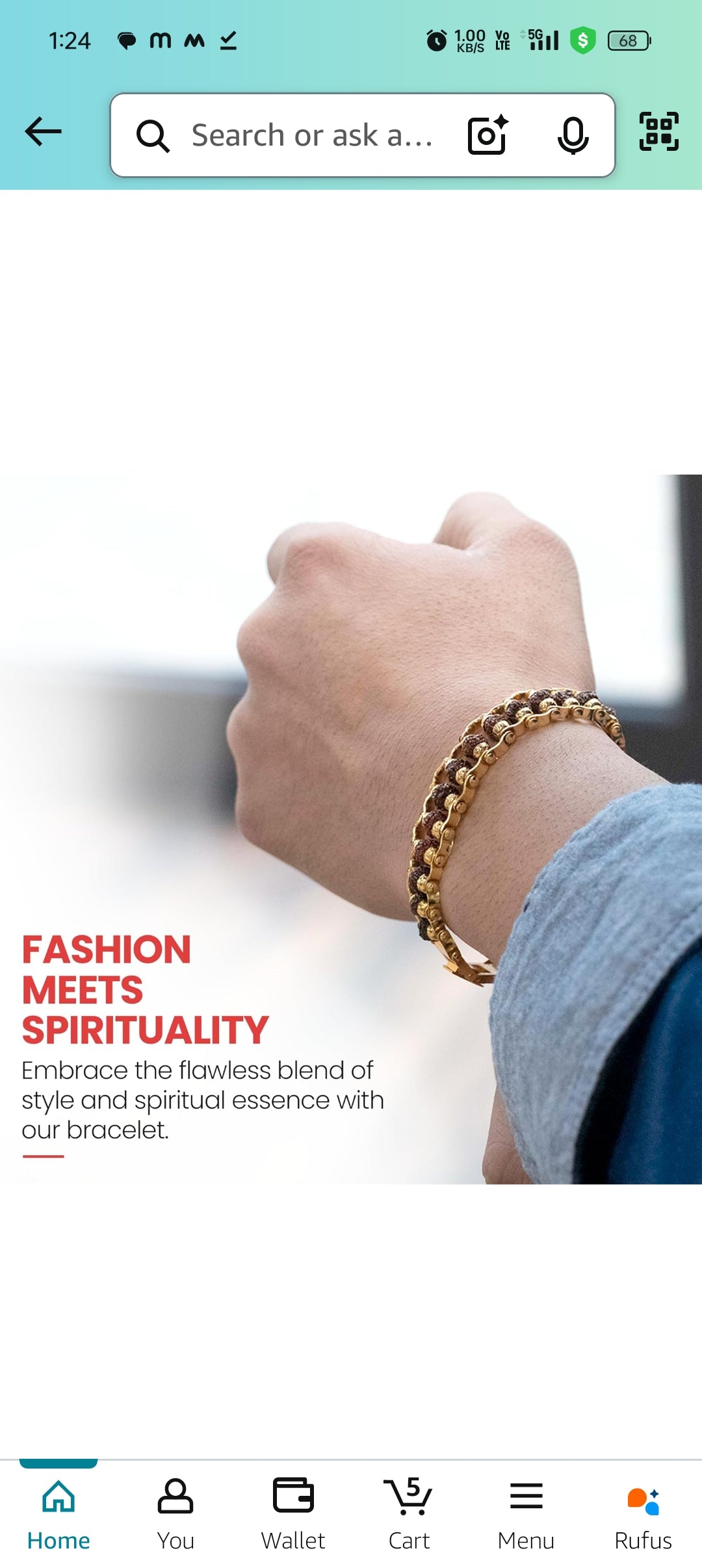 Divine Kavacha – Premium Gold Plated 5 Mukhi Rudraksha Bracelet