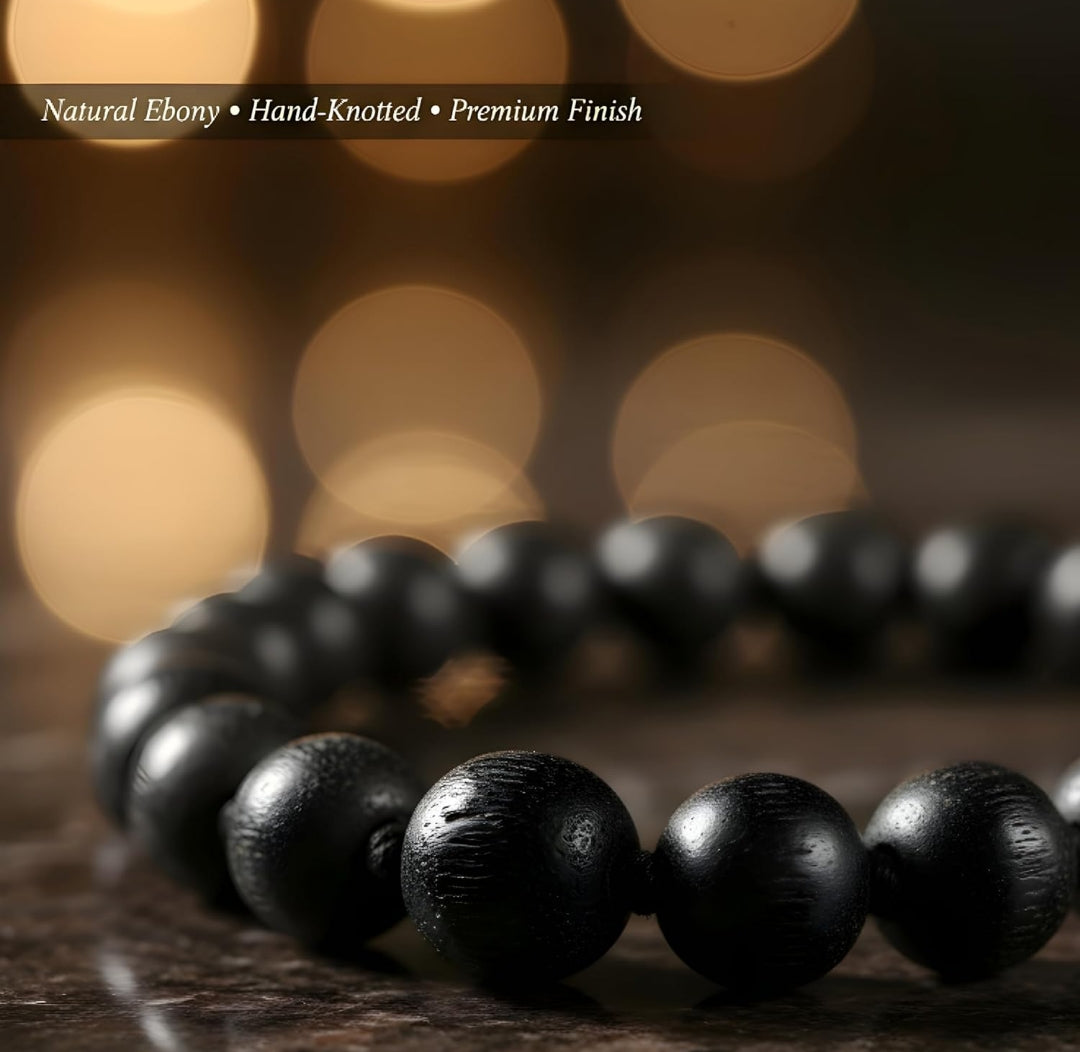 Original Karungali Malai (108 Beads) & Karungali Bracelet Combo – Lab Certified | Premium Ebony Wood |