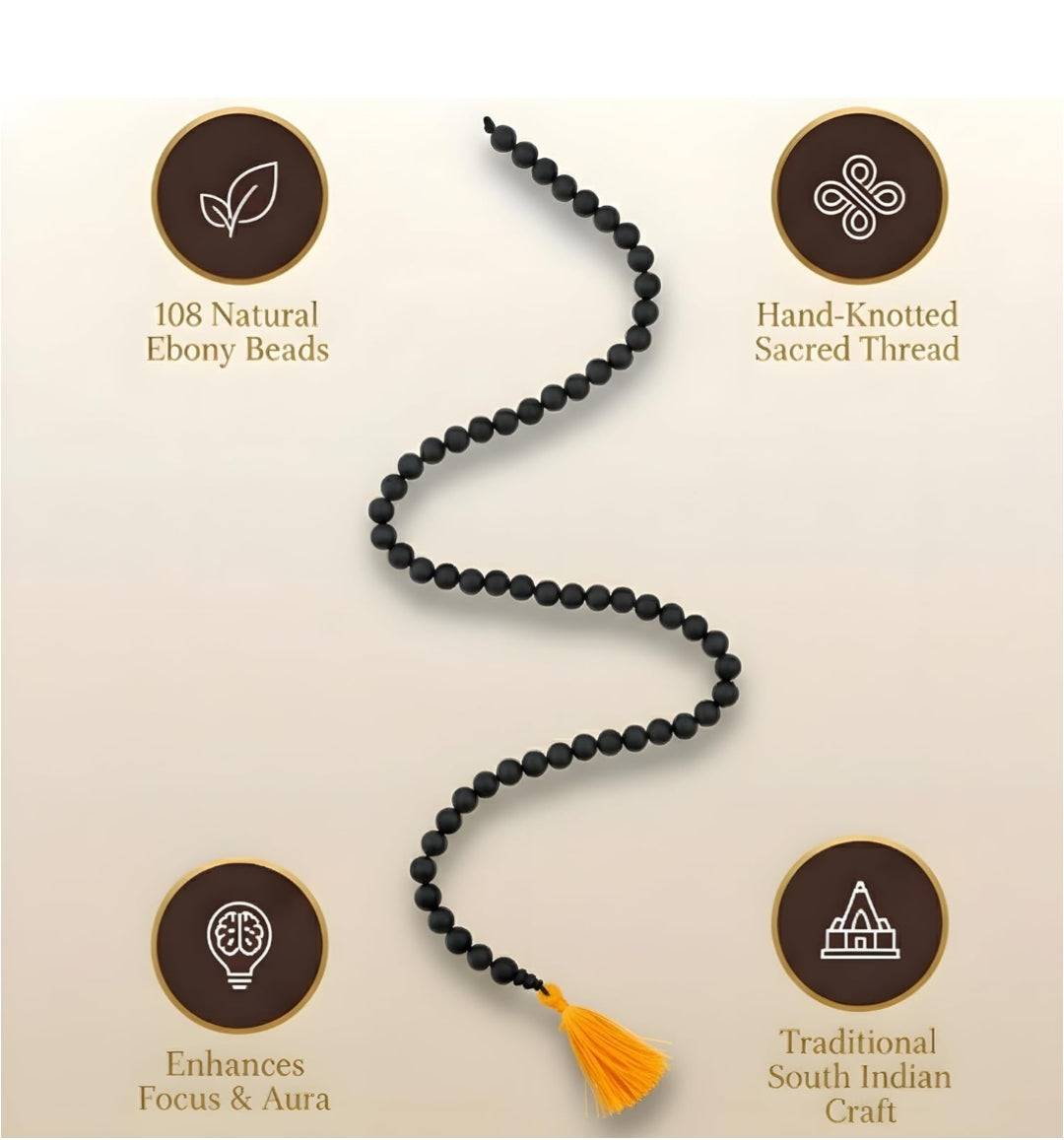 Original Karungali Malai (108 Beads) & Karungali Bracelet Combo – Lab Certified | Premium Ebony Wood |