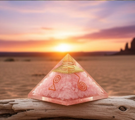 Rose quartz crystal pyramid | For attract Love💕